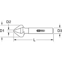 Ks Tools 336.0036, Bohrer, Entgratfräser, Drehung der rechten Hand, 1 cm, 53 mm, Metall, Nicht-eisenhaltiges Metall, Stahl