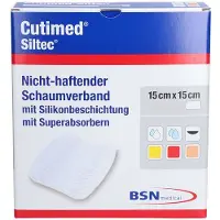 Cutimed Siltec Schaumverb.15x15 cm nicht haftend 10 St Kompressen