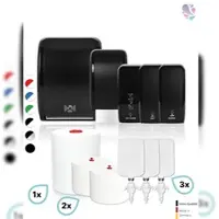 Blanc HYGIENIC HYGIENE-KOMPLETT-Set SENSOR: Handtuch-, Schaumseifen-, Desinfektions-, Toilettenpapierspender & Sitzreiniger inkl. Füllmittel