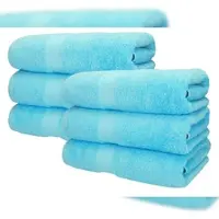 Betz 6 Stück Saunatücher Saunatuch Saunahandtuch Set Premium 100% Baumwolle Frottier XXL Badetuch Strandtuch Größe 70x200 cm Farbe türkis