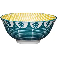Kitchencraft Glazed Stoneware Bowl, Leafy Green, 15.5x7.5cm, Labelled