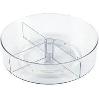 Rotho Drehteller Küchenorganizer, Drehscheibe mit praktischen Trennwänden, Höhe: 7 cm