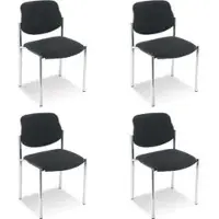 Nowy Styl Nowy-Styl Besucherstuhl Styl chrom, stapelbar, Vierfußstuhl, Stoff, anthrazit, 4 Stück