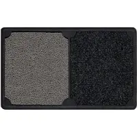 Rugsx BH DM002 Duo Türmatte mit auswechselbarem Reinigungseinsatz, Anti-Rutsch, Drinnen, Draußen - Silber 50x80 cm