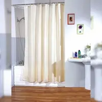 MSV Anti-Schimmel Duschvorhang - Anti-Bakteriell, waschbar, wasserdicht, mit 12 Duschvorhangringen - Polyester, „Beige“ 180x200cm