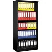 Gürkan G-Office Aktenregal FLC/O.19/N, aus Metall, 5 Ordnerhöhen, 92 x 195 x 42 cm (B/H/T), schwarz