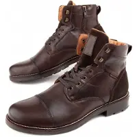 Purapiel Herren Stiefel Bottiel3 aus Naturleder, Braun, 13 cm Schafthöhe, 10 cm Schaftbreite