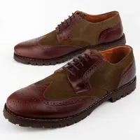 Purapiel Herren Freizeitschuh im Oxford-Stil Modell Herac aus echtem Leder Grün