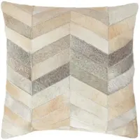 Homescapes PATCHWORK-KISSEN Fell & Leder 45/45 cm Chevron