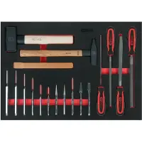 Ks Tools Feilen-, Meißel- und Hammer-Satz 18tlg. in 1/1 Systemeinlage - 711.1018