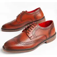Purapiel Herren Schnürschuh Oxford Cabale aus Leder, Braun, wasserdicht und rutschfest