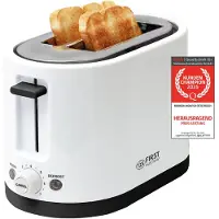 TZS First Austria Doppel Kurzschlitz Toaster, 2 Scheiben, weiß, 750W, 7 Stufen, Warmhalte- und Auftaufunktion, inkl. Krümelschale