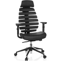 Hjh OFFICE ERGO LINE II PRO | Leder - Profi Bürostuhl Schwarz