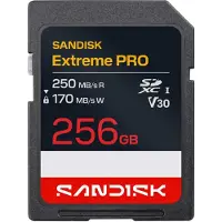 SanDisk SDXC-Karte Extreme PRO UHS-I V30 U3 R250MB/s / W170MB/s 4K UHD 256 GB