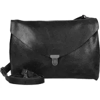 Harold's Leder Umhängetasche Fold Handbag Clutch Black schwarz