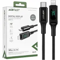Acefast C6-01, 1,2 m, Lightning, USB C, Männlich, Männlich, Schwarz