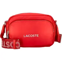 Lacoste Umhängetasche Schultertasche Active Nylon Crossover Bag Pompier Blanc rot