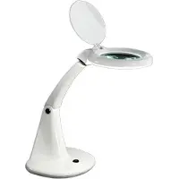 Perenz LED-Tischleuchte mit Lupe, 6,5 W, 520 lm, 3000 K, weißes Kunststoffgehäuse, modernes und funktionales Design -
