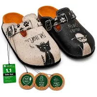 Goby Clogs Schuhe für Damen – Handgefertigte - Mädchen- und Damenschuhe für den Alltag - Farbiger Druck - Bequem & Langlebig - EVA-Sohle – Grundschul-Zeichnungen