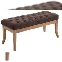 DELUKE Sitzbank CANNES Stoff Braun 100x38x46cm Hellbraun Sitzbank Flur Sitzhocker Esszimmerbank Polsterbank Schlafzimmer
