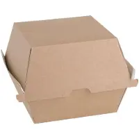 Fiesta kompostierbare Hamburgerboxen aus Kraftpapier, groß, 112 mm (Packung mit 150 Stück)
