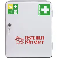 Soehngen Verbandschrank Kindergarten, für Kinder bis 6 Jahren, DIN 13157, abschließbar, L 302 x B 140 x H 362 mm, weiß