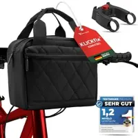MIVELO Lenkertasche mit Tragegriff 6L „LUNA“ - Schwarz - Bestseller,oft gekauft