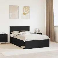vidaXL Bettrahmen mit Kopfteil Schwarz 120 x 200 cm Holzwerkstoff