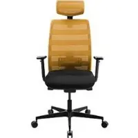 Schäfer Shop SSI PROLINE NEW WORK Bürodrehstuhl Netz Ocker, mit Kopfstütze, Gestell Schwarz