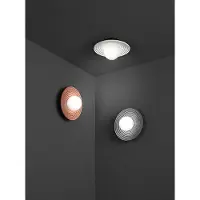 Perenz Wandleuchte aus weißem Metall und Beton - Wandleuchte mit mundgeblasenem Glasdiffusor - Kollektion 10S48416 B - Durchmesser 28,5 cm -