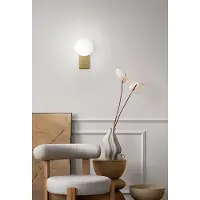 Perenz LED-Wandleuchte aus Aluminium und mundgeblasenem Glas, Messing brüniert, 8 W, 3000 K, Innen- und Außenbereich -