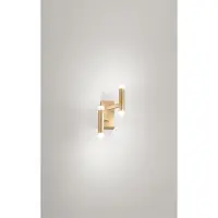 Perenz LED-Wandleuchte aus gebürstetem Goldmetall, modernes Design mit satiniertem Diffusor, 12 W, 3000 K, dimmbar für die Innenbeleuchtung -