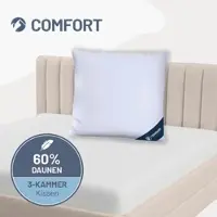 Casimum 3-Kammer-Daunenkissen »COMFORT« – 60% Daunen, 40% Federn (Außen), Größe: 80x80