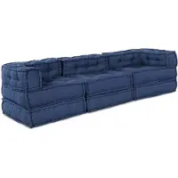 vidaXL Modulare Sofagarnitur Stoff Indigo 210 x 70 x 56 cm