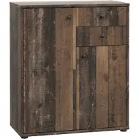 Forte Kommode "Tempra, Kommode, 2 Türen, 2 Schubkästen, viel Stauraum", braun (old wood vintage), B:73,7cm H:85,5cm T:34,8cm, Sideboards, Kommode, Breite 73,7 cm