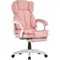 Trisens Schreibtischstuhl Bürostuhl Gamingstuhl Racing Chair Chefsessel mit Fußstütze,Farbe:Rosa - Weiß