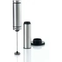 AdHoc Milch- / Saucenschäumer Rapido, inkl. 3 Batterien, mit Ständer, Edelstahl/Kunststoff, D: 3 cm, H: 21 cm, mit Ständer: D: 6,5 cm, H: 22 cm