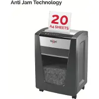 Rexel Momentum X420 Aktenvernichter P4, Partikelschnitt 4 x 40 mm, 30 l, 20 Blatt Schnittleistung, Anti-Papierstau-Technologie, mit Rollen, schwarz