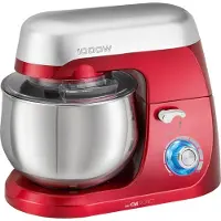 Clatronic Küchenmaschine zum backen | Knetmaschine 5L mit starkem 1000W Motor | inkl. Haken & Schneebesen |Teigknetmaschine Spritzschutz mit Nachfüllöffnung – KM 3709 rot