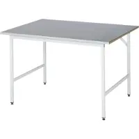 RAU Arbeitstisch, Werktisch, Stahl Arbeitsplatte, Tragkraft 300 kg, höhenverstellbar, 850 x 1.250 x 800 mm (HxBxT), lichtgrau, Multifunktionstisch