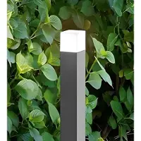 Perenz Tower - Gartenpollerleuchte mit 1 x E27 Max. 20 W Leuchtmittel, Schutzart IP54, Aluminium, Außenpollerleuchte, hellgrau, Höhe 60 cm -