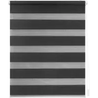 Lichtblick Doppelrollo blickdicht ohne Bohren Klemmbar, Anschraubbar Anthrazit 90 cm x 150 cm (B X L)