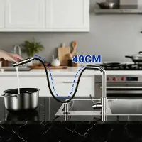 Aica Sanitär GmbH AICA Einhebelmischer 2 Strahlarten Ausziehbar 360° drehbar Edelsta Küchenarmatur