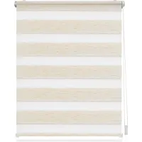 Lichtblick Doppelrollo blickdicht ohne Bohren Natur 60 cm x 220 cm (B X L)
