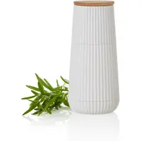AdHoc Pfeffer- / Salzmühle Scape, white, CeraCut Ceramic Mahlwerk, Kunststoff/Eichenholz, D: 5,8 cm, H: 12,3 cm
