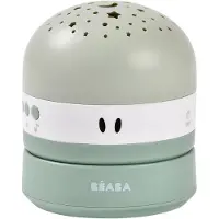 Beaba BÉABA, Baby-Nachtlicht mit 3-Farben-Sternenhimmel, 9 entspannende Klänge, Farbsensor, 100 Stunden Leuchtdauer, USB-Aufladung, transportabel, Pixie Projector, Salbeigrün