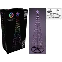 Christmas Decoration Deko-Weihnachtsbaum 370 LED RGB 210 cm – Schwarzer Lichtbaum für Innen