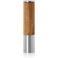 AdHoc Elektrische Pfeffer- / Salzmühle eMill.5, CeraCut Ceramic Mahlwerk, inkl. Batterien, Akazienholz / Edelstahl