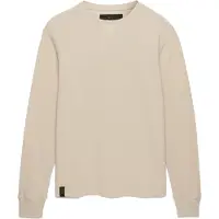 Superdry für Herren. M6010973A Beige langärmliges Slub-Waffel-Shirt (XL), Lässig, Grau, Baumwolle, Langarm