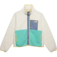 Superdry für Damen. W5012074A Colour-Block-Fleecejacke Gebrochenes Weiß (S), Lässig, Recyceltes Polyester